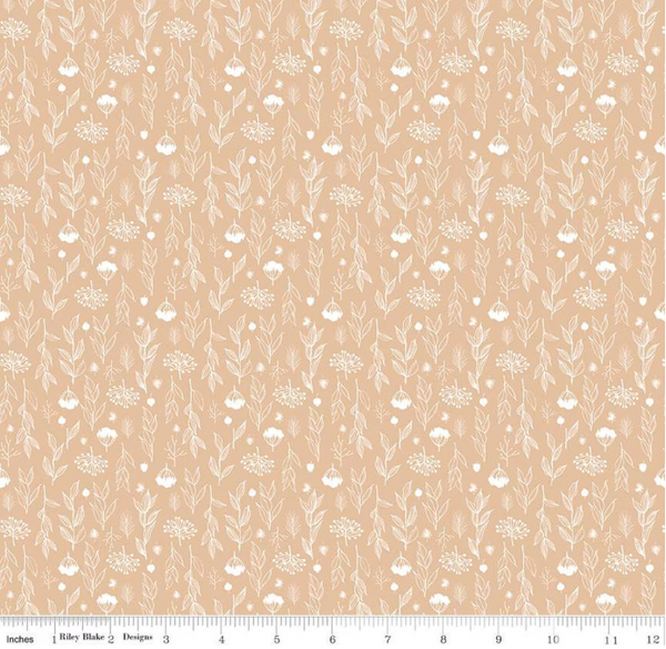 Evening on the Prairie - Silhouette Floral Beige