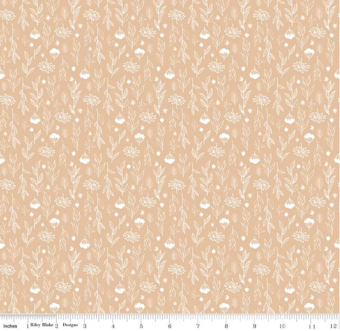 Evening on the Prairie - Silhouette Floral Beige