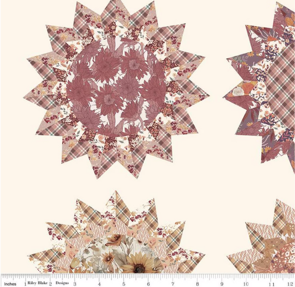 Evening on the Prairie - Sunflowers Cheater Print Cream
