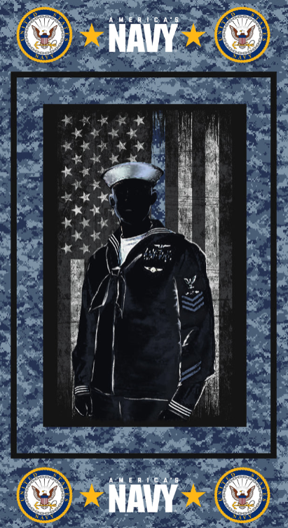 Navy Triptych Quilt Kit