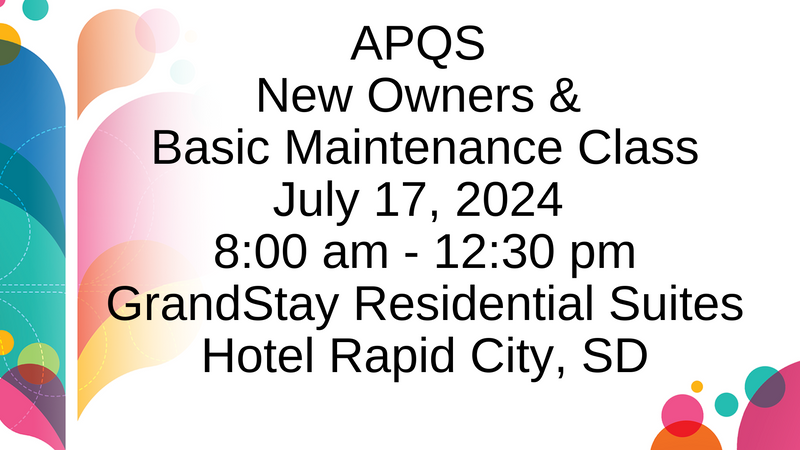 APQS New Owners/Maintenance Class Rapid City SD