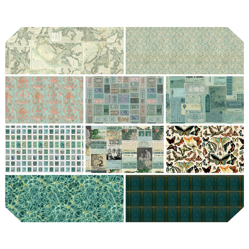Tim Holtz Palette Teal - Fat Quarter Bundle