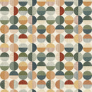 Paddle & Pine Circles Multi fabric with orange, teal, navy, and cream circle blocks
