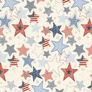 Stripes and Stars Large Stars-Cream Multi