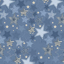 Stripes and Stars  Large Stars-Blue Tonal