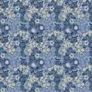 Stripes and Stars Rose Floral-Blue Tonal