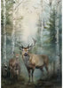 Stag and Stone - Quilting Fabric  - Forest