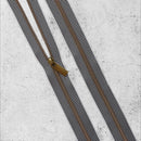 WHITE & BLACK STRIPED NYLON COIL ZIPPERS Antique Coil