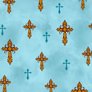 AMAZING GRACE CROSSES LT. TEAL - Fabric Bash