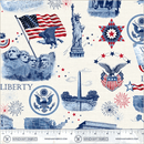 American Tribute – Quilting Cotton Fabric – Majestic America – White - Fabric Bash