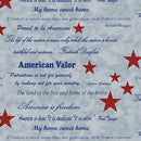 American Valor - Quilting Fabric - Words of Valor - Blue - Fabric Bash