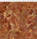 Autumn Elegance-Quilting Fabric-Shadow Leaves-Rust - Fabric Bash