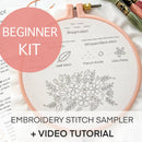 Beginner Embroidery Kit - Stitch Sampler For Beginners - Fabric Bash