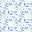 Birds & Bees-White/Blue - Fabric Bash