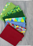Blues, Greens and Red Fat Quarter Bundle - Fabric Bash