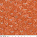 Boho Batiks - Quilting Fabric Batik - Solman Run Star Hearts- Orange - Fabric Bash