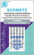 Chrome Microtex Schmetz Needle 5 ct, Size 60/8 - Fabric Bash