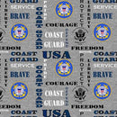Coast Guard Heather Print Logo - Fabric Bash
