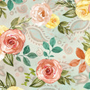 Country Time Roses Seafoam - Fabric Bash