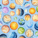 Cuties 3 - Planets - Light Blue - Fabric Bash