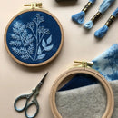 Cyanotype Botanicals- Beginner Embroidery Diy Craft Kit - Fabric Bash