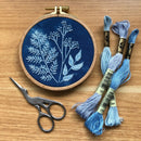 Cyanotype Botanicals- Beginner Embroidery Diy Craft Kit - Fabric Bash