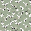 Dancing Cranes Jade - Soar - Katarina Roccella - Fabric Bash