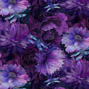 Dragonfly Mist - WIDE FLORAL WITH DRAGONFLIES - Fabric Bash