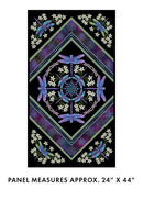 Dragonfly Wonder- Quilting Fabric - Panel - black/teal - Fabric Bash