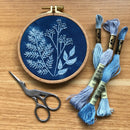 Cyanotype Botanicals- Beginner Embroidery Diy Craft Kit