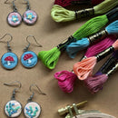 Earrings - Beginner Hand Embroidery Diy Craft Kit - Fabric Bash