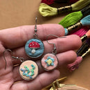 Earrings - Beginner Hand Embroidery Diy Craft Kit - Fabric Bash