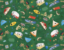 Explore More - Quilting Fabric - Let's Camp - Green - Fabric Bash