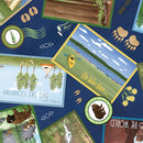 Explore More - Quilting Fabric - Nature's Postcards - Dark Blue - Fabric Bash