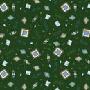 Explore More - Quilting Fabric - Outdoorsy Geo - Dark Green - Fabric Bash