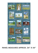Explore More - Quilting Fabric - Panel 24" x 44" Blue - Fabric Bash
