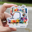 Floral Sewing Machine Sticker 3 - Fabric Bash