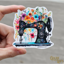 Floral Sewing Machine Sticker 1