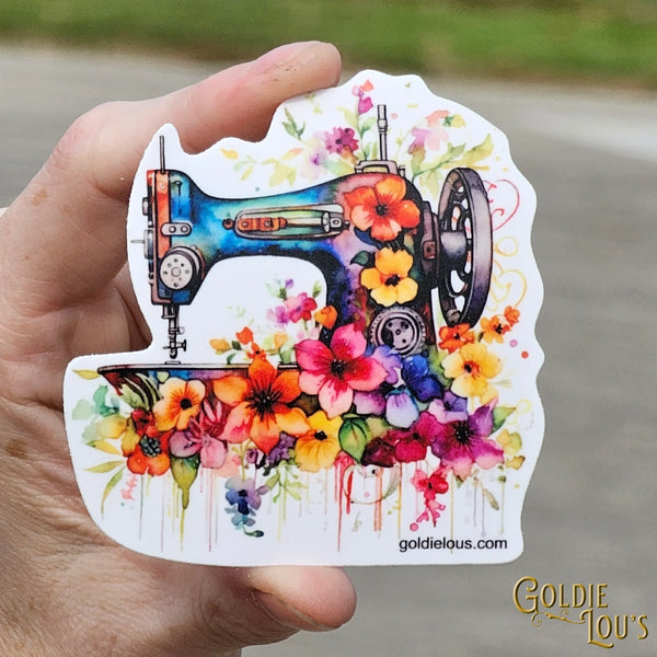 Floral Sewing Machine Sticker 6