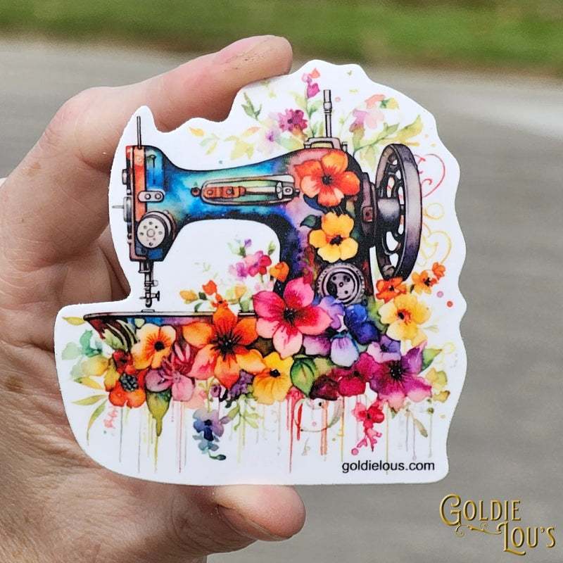 Floral Sewing Machine Sticker 6