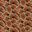 Footballs Leather/Black | 100% Quilting Cotton By Skyline Studio - Fabric Bash