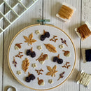 Full Embroidery Kit. Blackberries and Acorns - Fabric Bash