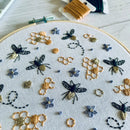 Full Embroidery Kit. Bumble Bee Honeycomb - Fabric Bash