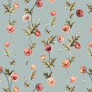 Garden of Affection - Quilting Fabric - Arbor Rose - Medium Teal - Fabric Bash