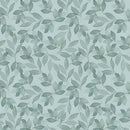 Garden of Affection - Quilting Fabric - Flowering Leaves - Teal - Fabric Bash