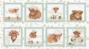 Ginger/Mint | Bathing Bonnies Panel - Fabric Bash