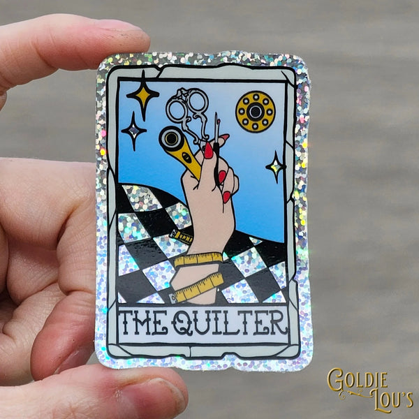 The QUILTER Tarot Glitter Card Sticker