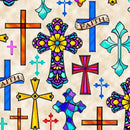 GUARDIAN ANGEL CROSSES ON TAN - Fabric Bash