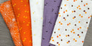 Halloween Pre-Cut Fabric - Fat Quarter Bundle - Purple Bats - Fabric Bash