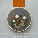 Hand Embroidery Kit - Hawthorne in Green & Mustard - Fabric Bash
